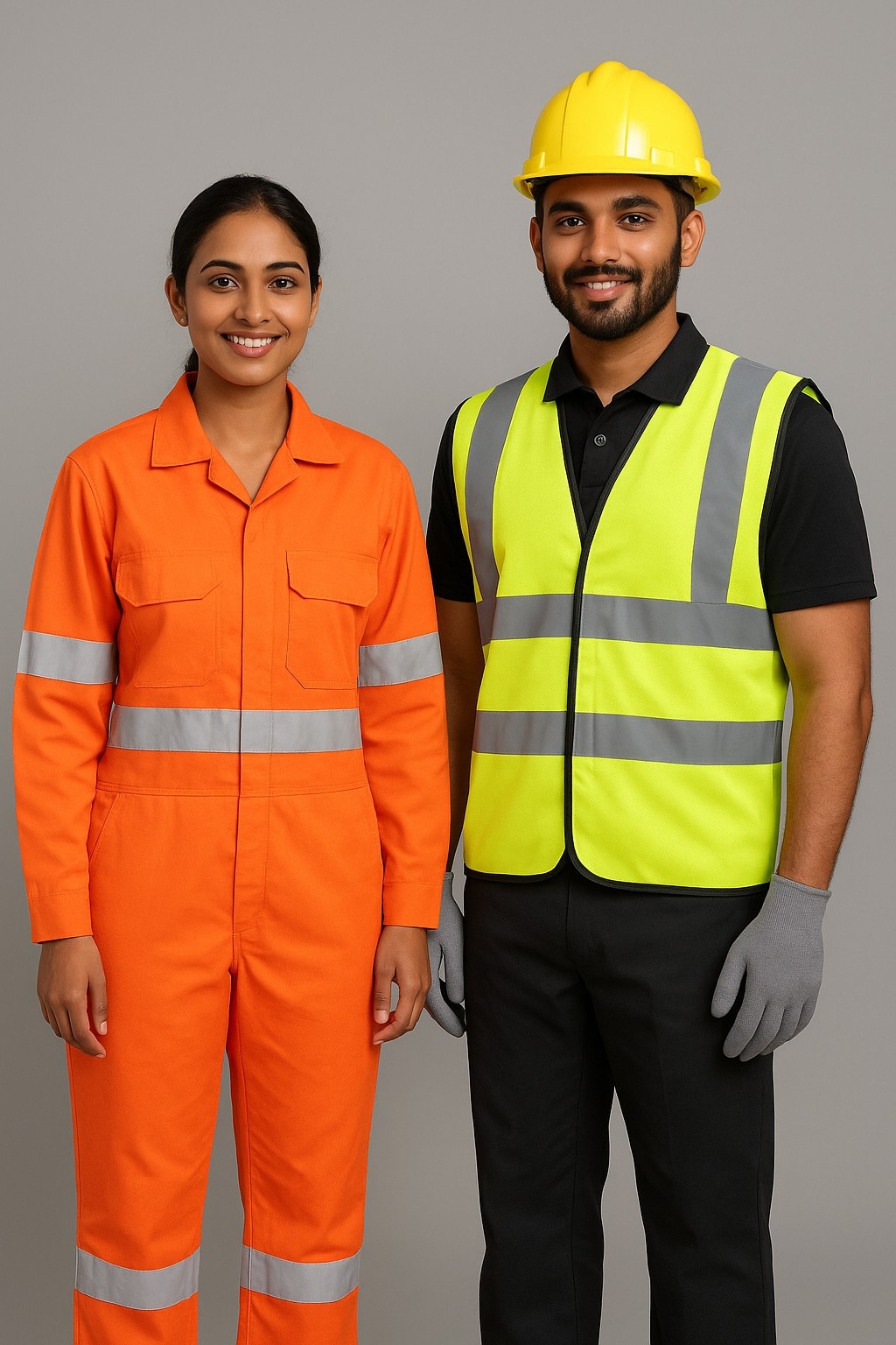 High-visibility industrial safety uniforms by Movero Textiles, located in Delhi/NCR with affordable pricing